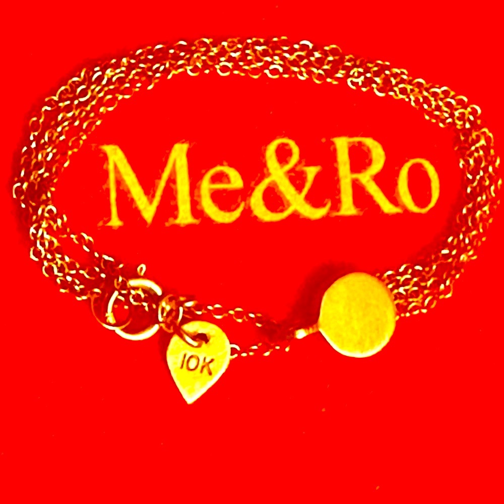 WOW POSHMARK - Authentic Me & Ro 10K Gold Engraved Reversible Pendant 10K Chain - Picture 8 of 16